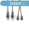 Nedis flprofi audi kbel COTH23320GY50, 2 x 6,35mm mon ja