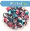 Cseh csiszolt goly gyngy - Capri Cherry Silver Blend - 6mm