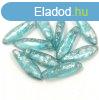 Lndzsa (szirom) cseh prselt veggyngy - Aqua Silver Splas