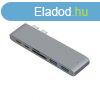 USB eloszt HUB MacBook-hoz szrke sznben, Type-C, USB 3.0,
