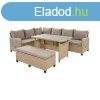 Kerti rattan szett, vil&#xE1;gosbarna/sz&#xFC;rke, T