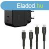 Bliszteres QDOS POWERCUBE TRIO 45W GaN fekete hálózati töltő