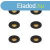 6 darabos modern, fekete, sllyesztett frdszobai spotlmpa