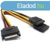 BlackBird SATA 15 pin male to 2xSATA HDD Tápkábel