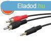 Delight 3,5 jack/2RCA audio kábel 1,5m