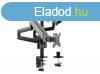 EQuip 17"-27" Triple Monitor Desk Mount Bracket Bl