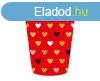 Szerelem XOXO Red papr pohr 6 db-os 250 ml