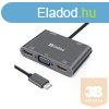 SANDBERG USB-C tartozk, USB-C Dock 2xHDMI+1xVGA+USB+PD