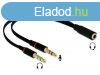 DeLock Headset Adapter 1x3.5mm 4 pin Stereo jack female to 2