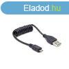 Gembird CC-MUSB2C-AMBM-0.6M coiled microUSB cable 0,6m Black
