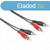 Hama FIC ECO 2RCA-2RCA összekötőkábel 5m Black/Red