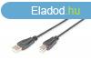 Digitus USB 2.0 connection cable, USB A to USB B 3m Black