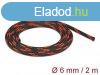 DeLock Braided Sleeve stretchable 2mx6mm Black/Red