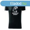 DRAGOWA fitness póló muscle army man, fekete 180g/m2