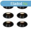 6 db-os sllyesztett spotlmpa szett fekete GU10 50 mm IP44 