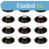 12 db fekete GU10 bepthet spotlmpa szett 50 mm IP44 - De