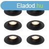 6 db fekete GU10 beépíthető spotlámpa szett 50 mm - Gijs