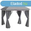 Alumnium pavilon stor pergola 3x3m dupla tetvel 4db oldal