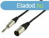 XLR Mono Kbel XLR 3-Plus Dug - 6.35 mm-es Dug 4.00 m Fe